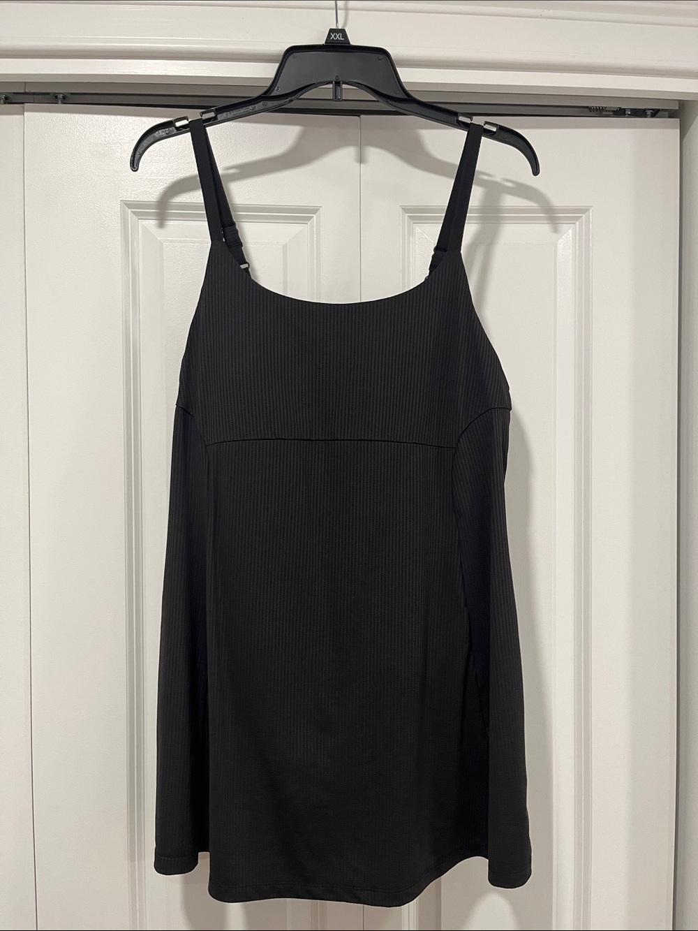Simple Black Ribbed Athletic Dress